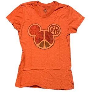 Disneyland Mickey Mouse Peace Sign Face women's short sleeve t-shirt. Size M